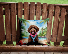 Load image into Gallery viewer, Labradoodle Luau Throw Pillow - 14x14 Decorative Pillow – Art for Your Home &amp; Patio