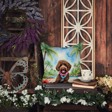 Load image into Gallery viewer, Labradoodle Luau Throw Pillow - 14x14 Decorative Pillow – Art for Your Home &amp; Patio