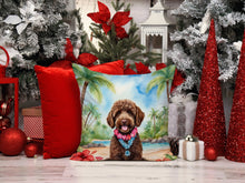 Load image into Gallery viewer, Labradoodle Luau Throw Pillow - 14x14 Decorative Pillow – Art for Your Home &amp; Patio