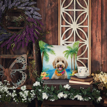 Load image into Gallery viewer, Labradoodle Luau Throw Pillow - 14x14 Decorative Pillow – Art for Your Home &amp; Patio