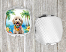 Load image into Gallery viewer, Labradoodle Luau Compact Mirror – Stylish Purse Mirror with Artistic Covers