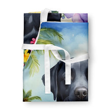 Load image into Gallery viewer, Black Labrador Retriever Luau Apron – Artist-Designed Kitchen, BBQ &amp; Craft Apron