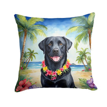 Load image into Gallery viewer, Black Labrador Retriever Luau Throw Pillow - 14x14 Decorative Pillow – Art for Your Home &amp; Patio