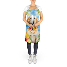 Load image into Gallery viewer, Yellow Labrador Retriever Luau Apron – Artist-Designed Kitchen, BBQ &amp; Craft Apron