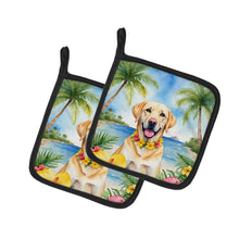 Load image into Gallery viewer, Yellow Labrador Retriever Luau Pot Holders - Set of 2 Decorative Kitchen Helpers | Made in the USA