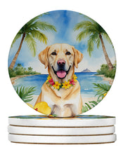 Load image into Gallery viewer, Yellow Labrador Retriever Luau Large Sandstone Coasters Pack of 4