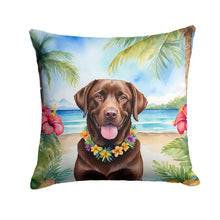 Load image into Gallery viewer, Chocolate Labrador Retriever Luau Throw Pillow - 14x14 Decorative Pillow – Art for Your Home &amp; Patio