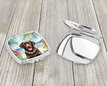 Load image into Gallery viewer, Chocolate Labrador Retriever Luau Compact Mirror – Stylish Purse Mirror with Artistic Covers