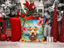 Load image into Gallery viewer, Lakeland Terrier Luau Throw Pillow - 14x14 Decorative Pillow – Art for Your Home &amp; Patio