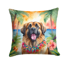 Load image into Gallery viewer, Leonberger Luau Throw Pillow - 14x14 Decorative Pillow – Art for Your Home &amp; Patio