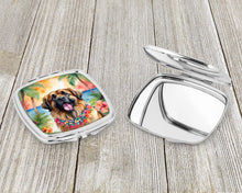 Load image into Gallery viewer, Leonberger Luau Compact Mirror – Stylish Purse Mirror with Artistic Covers