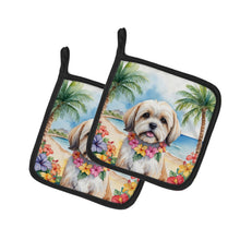 Load image into Gallery viewer, Lhasa Apso Luau Pot Holders - Set of 2 Decorative Kitchen Helpers | Made in the USA
