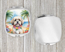 Load image into Gallery viewer, Lhasa Apso Luau Compact Mirror – Stylish Purse Mirror with Artistic Covers