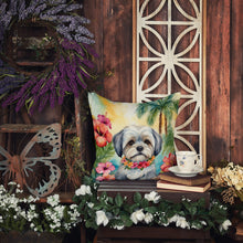 Load image into Gallery viewer, Lhasa Apso Luau Throw Pillow - 14x14 Decorative Pillow – Art for Your Home &amp; Patio