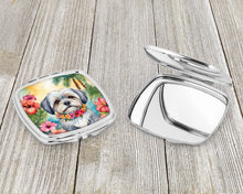 Load image into Gallery viewer, Lhasa Apso Luau Compact Mirror – Stylish Purse Mirror with Artistic Covers