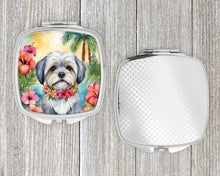 Load image into Gallery viewer, Lhasa Apso Luau Compact Mirror – Stylish Purse Mirror with Artistic Covers