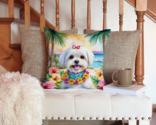 Load image into Gallery viewer, Maltese Luau Throw Pillow - 14x14 Decorative Pillow – Art for Your Home &amp; Patio