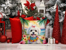 Load image into Gallery viewer, Maltese Luau Throw Pillow - 14x14 Decorative Pillow – Art for Your Home &amp; Patio