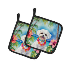 Load image into Gallery viewer, Maltese Luau Pot Holders - Set of 2 Decorative Kitchen Helpers | Made in the USA