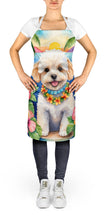 Load image into Gallery viewer, Maltipoo Luau Apron – Artist-Designed Kitchen, BBQ &amp; Craft Apron