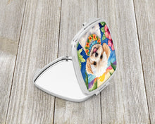 Load image into Gallery viewer, Maltipoo Luau Compact Mirror – Stylish Purse Mirror with Artistic Covers