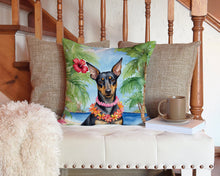 Load image into Gallery viewer, Manchester Terrier Luau Throw Pillow - 14x14 Decorative Pillow – Art for Your Home &amp; Patio