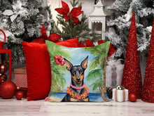 Load image into Gallery viewer, Manchester Terrier Luau Throw Pillow - 14x14 Decorative Pillow – Art for Your Home &amp; Patio