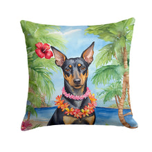 Load image into Gallery viewer, Manchester Terrier Luau Throw Pillow - 14x14 Decorative Pillow – Art for Your Home &amp; Patio
