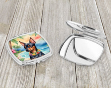 Load image into Gallery viewer, Miniature Pinscher Luau Compact Mirror – Stylish Purse Mirror with Artistic Covers