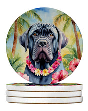 Load image into Gallery viewer, Neapolitan Mastiff Luau Large Sandstone Coasters Pack of 4