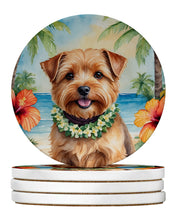 Load image into Gallery viewer, Norfolk Terrier Luau Large Sandstone Coasters Pack of 4
