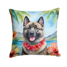 Load image into Gallery viewer, Norwegian Elkhound Luau Throw Pillow - 14x14 Decorative Pillow – Art for Your Home &amp; Patio