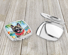 Load image into Gallery viewer, Norwegian Elkhound Luau Compact Mirror – Stylish Purse Mirror with Artistic Covers