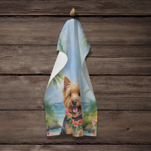 Load image into Gallery viewer, Norwich Terrier Luau Kitchen Towel