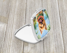 Load image into Gallery viewer, Norwich Terrier Luau Compact Mirror – Stylish Purse Mirror with Artistic Covers