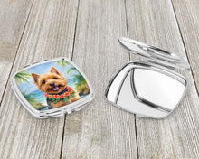 Load image into Gallery viewer, Norwich Terrier Luau Compact Mirror – Stylish Purse Mirror with Artistic Covers