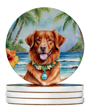 Load image into Gallery viewer, Nova Scotia Duck Tolling Retriever Luau Large Sandstone Coasters Pack of 4