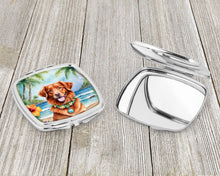 Load image into Gallery viewer, Nova Scotia Duck Tolling Retriever Luau Compact Mirror – Stylish Purse Mirror with Artistic Covers