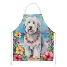 Load image into Gallery viewer, Old English Sheepdog Luau Apron – Artist-Designed Kitchen, BBQ &amp; Craft Apron