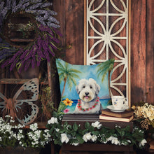 Load image into Gallery viewer, Old English Sheepdog Luau Throw Pillow - 14x14 Decorative Pillow – Art for Your Home &amp; Patio