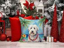 Load image into Gallery viewer, Old English Sheepdog Luau Throw Pillow - 14x14 Decorative Pillow – Art for Your Home &amp; Patio