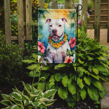 Load image into Gallery viewer, Pit Bull Terrier Luau Garden Flag – Tropical Dog Decor with Hibiscus &amp; Palm Leaves