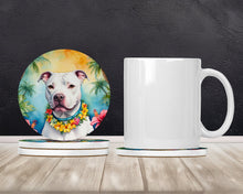 Load image into Gallery viewer, Pit Bull Terrier Luau Large Sandstone Coasters Pack of 4