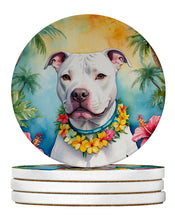 Load image into Gallery viewer, Pit Bull Terrier Luau Large Sandstone Coasters Pack of 4