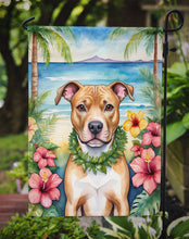 Load image into Gallery viewer, Pit Bull Terrier Luau Garden Flag – Tropical Dog Decor with Hibiscus &amp; Palm Leaves