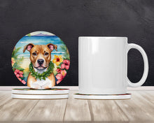 Load image into Gallery viewer, Pit Bull Terrier Luau Large Sandstone Coasters Pack of 4