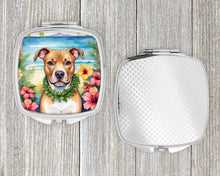 Load image into Gallery viewer, Pit Bull Terrier Luau Compact Mirror – Stylish Purse Mirror with Artistic Covers
