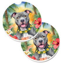 Load image into Gallery viewer, Pit Bull Terrier Luau Car Coasters – Set of 2 - Absorbent Stone with Fun &amp; Functional Artwork