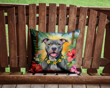 Load image into Gallery viewer, Pit Bull Terrier Luau Throw Pillow - 14x14 Decorative Pillow – Art for Your Home &amp; Patio