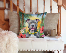 Load image into Gallery viewer, Pit Bull Terrier Luau Throw Pillow - 14x14 Decorative Pillow – Art for Your Home &amp; Patio